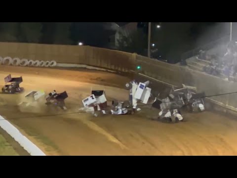 Horrible Crash On The Start Of B Main Throttle Stuck At Placerville Speedway Two Camera Angles