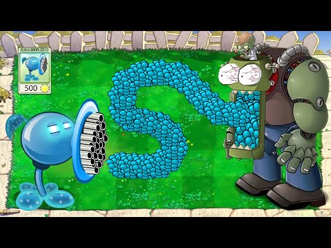 Gatling Pea Snow Vs All Giga Zombies Vs Dr Zomboss Plants Vs Zombies Battlez