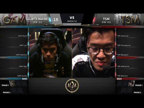 [MSI 2017]TSM vs Gigabyte Marines | Group Stage Day 1