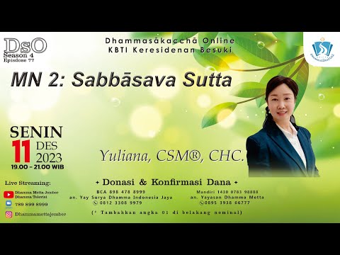 MN 2: Sabbāsava Sutta || Yuliana, CSM®, CHC.