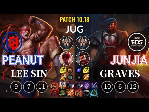 LGD Peanut Lee Sin vs EDG JunJia Graves Jungle - KR Patch 10.18