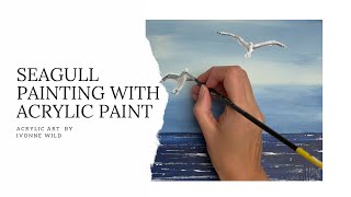 How I paint flying seagulls #art #artist #acrylicpainting #tutorial #arthack #seagull #birds