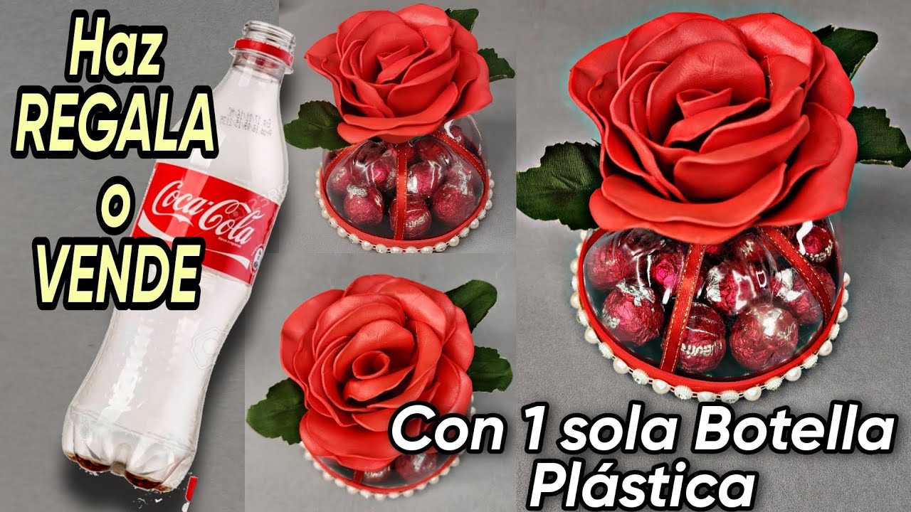 Genial Idea para REGALAR o VENDER en SAN VALENTÍN Reutilizando BOTELLA PLÁSTICA Fácil y Rápido!