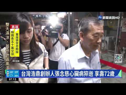 台灣浩鼎創辦人張念慈心臟病猝逝 享壽72歲