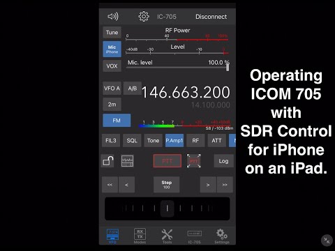 ICOM 705 with SDR Control for iPhone Running on an iPad.