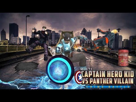 Multi Captain Hero Kid Vs Panther Villain Crime Battle