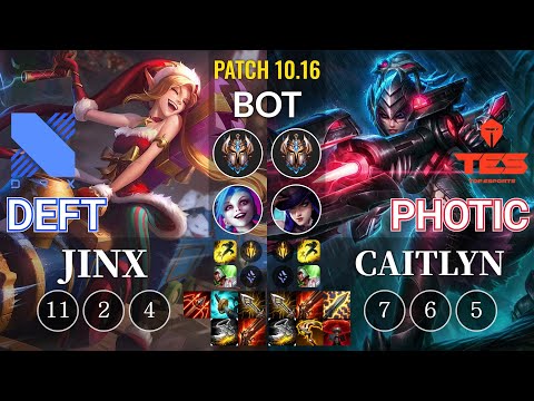 DRX Deft Jinx vs TES Photic Caitlyn Bot - KR Patch 10.16