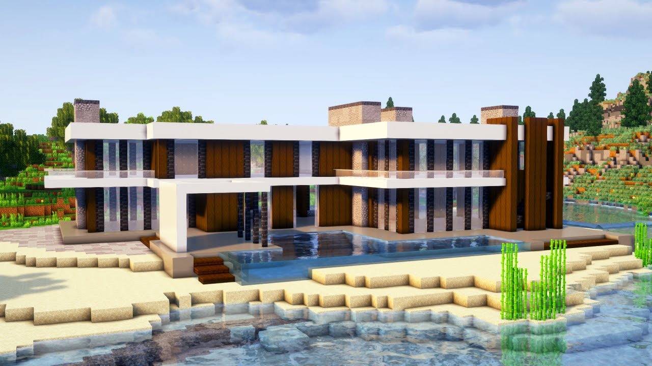 How to build a Large Modern House - Minecraft Tutorial - Minecraft Builders