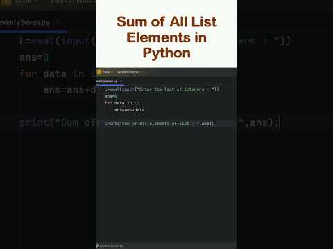 Sum of All List Elements in Python #coding #python #shorts #short #youtubeshorts #youtube #youtuber
