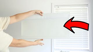 Boolegon Blackout Roller Shades for Indoor Windows, Cordless Linen Fabric, White, Custom Size