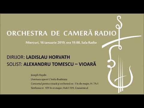 ORCHESTRA  DE  CAMERĂ RADIO - Miercuri, 16 ianuarie 2019, ora 19.00 Sala Radio