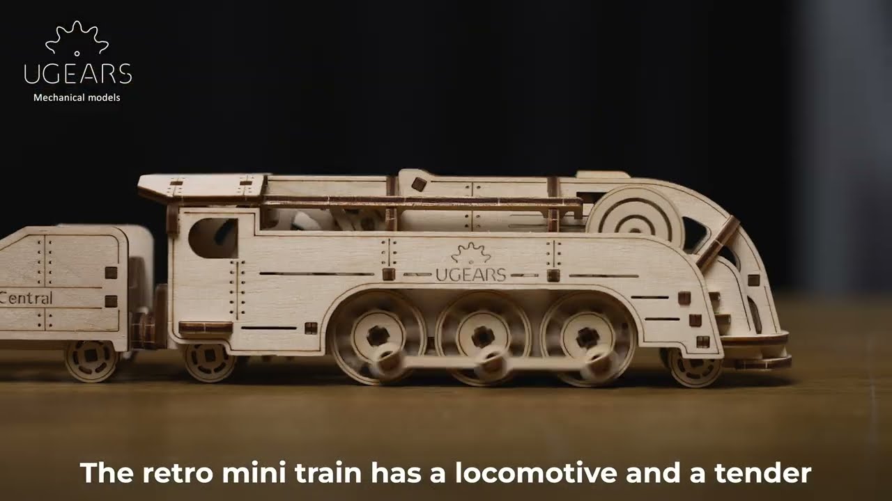Ugears MINI Lokomotíva Drevená 3D mechanická stavebnica
