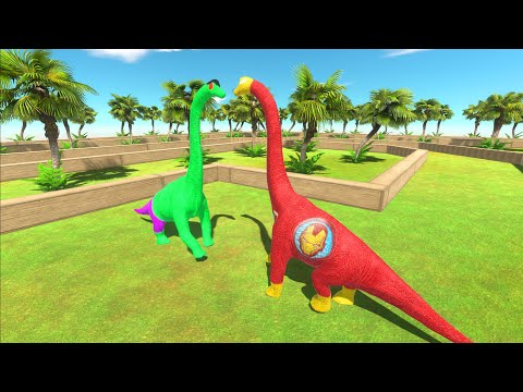 NEW HULK vs ALL IRON MAN BRACHIOSAURUS BATTLE DEATH RUN - Animal Revolt Battle Simulator