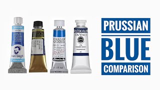 Prussian Blue PB27 Watercolor Comparison - Mijello - Schmincke - Da Vinci - Van Gogh