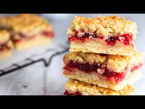 Delicious South African Jam Squares Recipe|| Linzer Slices