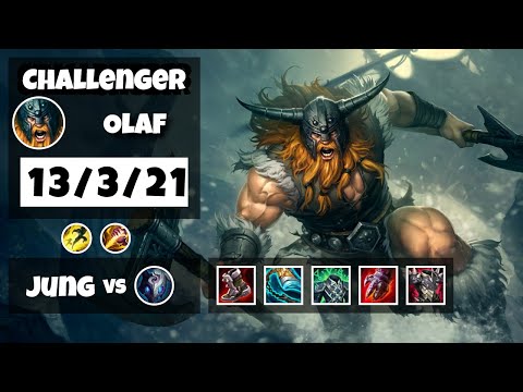 Olaf vs Kindred OCE Challenger JUNGLE (13/3/21) - v11.6