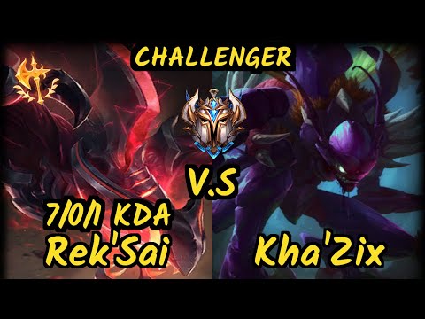 S04 Memento (REK'SAI) vs KHA'ZIX - 7/0/1 KDA JUNGLE CHALLENGER GAMEPLAY - EUW v9.7