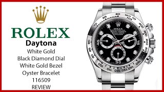 ▶ Rolex Daytona White Gold Black Diamond Dial Oyster Bracelet 116509 - REVIEW