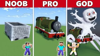 Percy the Train Statue build challenge - Noob vs Pro vs God / Animation
