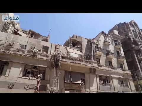 محافظ القاهرة يتابع انهيار عقار قصر النيل