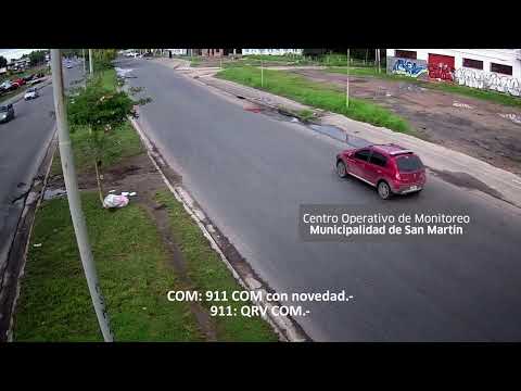 Las cámaras de seguridad de San Martín permitieron detener a un conductor que chocó a una moto y se dio a la fuga