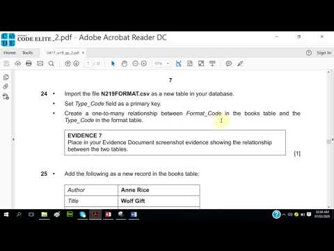 ICT IGCSE Paper 2 Database November 2019