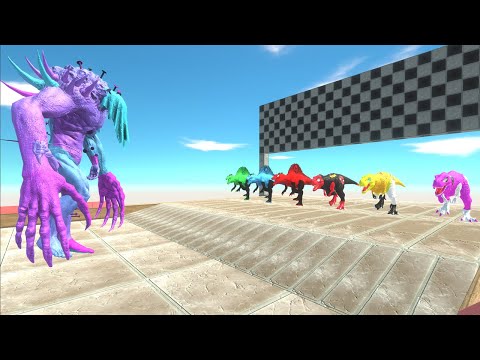 SUPERHEROES DINOSAURS SPEED CHAMPIONS RACE DEATH RUN - Animal Revolt Battle Simulator