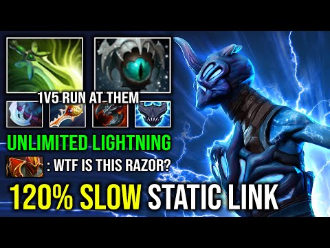 WTF 120% Slow Skadi Right Click Max Static Link Lightning Hit Like a Truck Offlane Razor Dota 2
