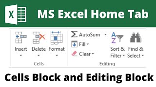 Cell and editing block in excel| home tab me cell, editing block| ms excel home tab