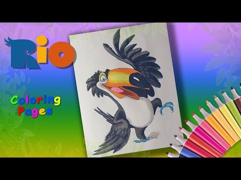 Rio Coloring Book. Toucan Rafael Coloring Pages for Kids