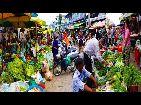 Food Rural TV, Everyday Fresh Food and Lifestyle at Cambodian Market - Fresh Vegetable, Fish, Meat