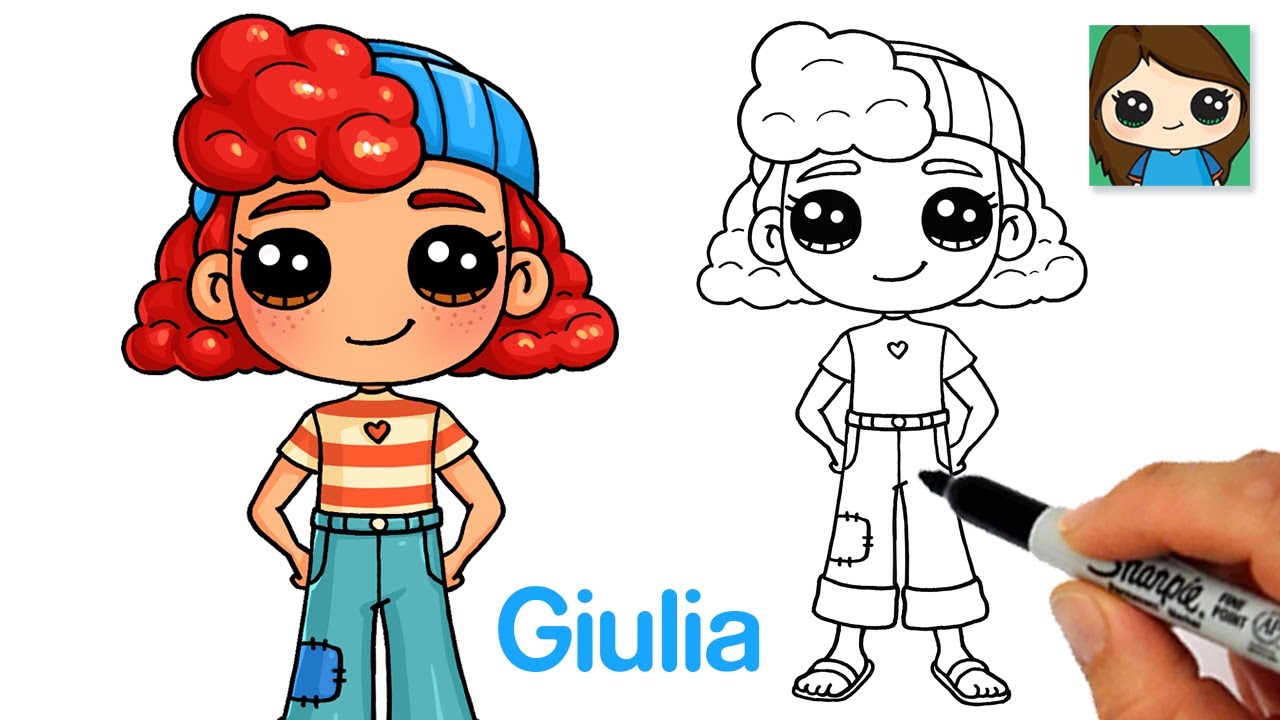 How to Draw Giulia 🐠 Luca Disney Pixar