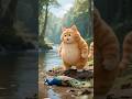 The Orange Cat Found A Peacock By The River Today Funnycats Funny Cat Catlovers Funnyvideo