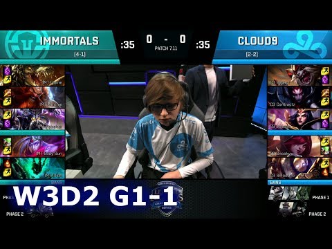 Immortals vs Cloud 9 | Game 1 S7 NA LCS Summer 2017 Week 3 Day 2 | IMT vs C9 G1 W3D2