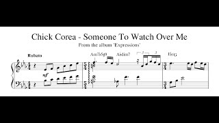 Chick Corea - Someone to Watch Over Me - Piano Transcription (Sheet Music in Description)