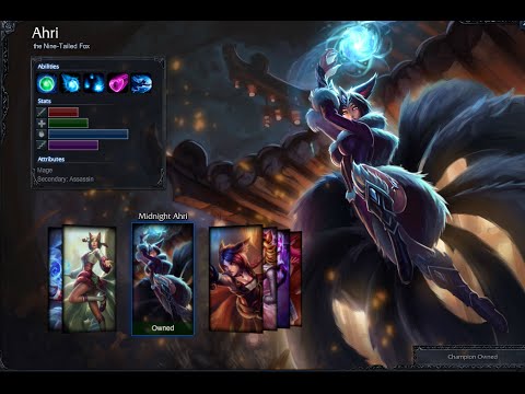 Midnight Ahri Skin Spotlight Gameplay 1080p HD