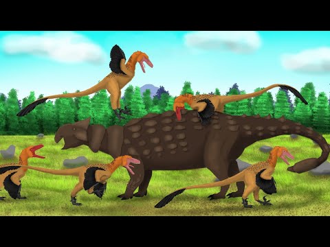 ANKYLOSAURUS VS DEINONYCHUS PACK !  Dinosaur Fight Animation 2D / Pivot Animator
