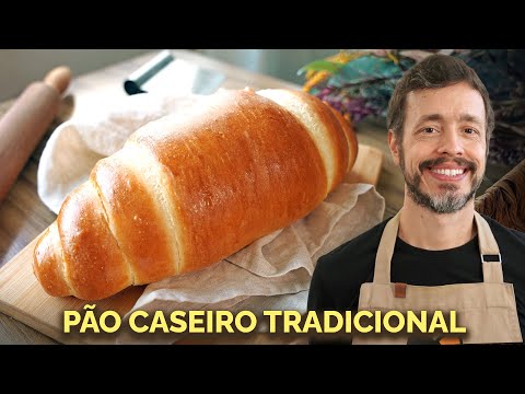 TRADITIONAL HOMEMADE BREAD - The classic recipe for soft crumb bread opened on a cylinder