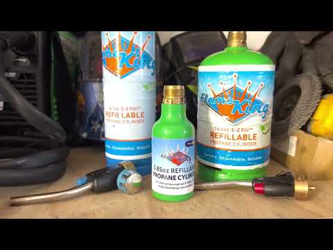 Flame King 1/4 lb  3.85oz Refillable Mini Propane Cylinder