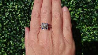 An Art Deco style Sapphire and Diamond ring