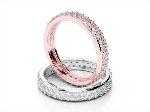 14K WHITE GOLD TWO ROW DIAMOND ETERNITY BAND