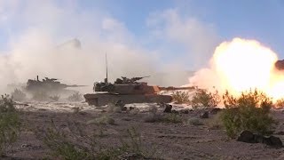 M1A1 Abrams Firing From Hull-Down Positions