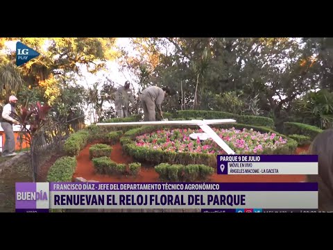 Renuevan el "Reloj Floral" del parque 9 de Julio que resultó dañado durante una tormenta