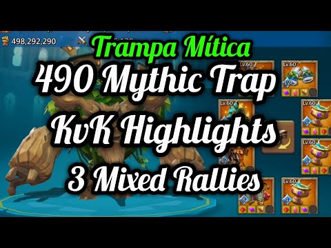 Lords Mobile. KvK Highlights. 4v4 KvK. Mythic Rally Trap. Mixed Rally.Trampa Mítica.Lords Mobile ESP