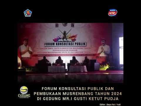 Video FORUM KONSULTASI PUBLIK DAN PEMBUKAAN MUSRENBANG | Bagian Perekonomian dan Pembangunan