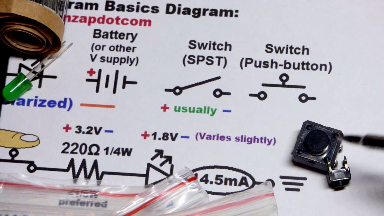 How to read schematic diagrams for electronics part 1 tutorial: The basics