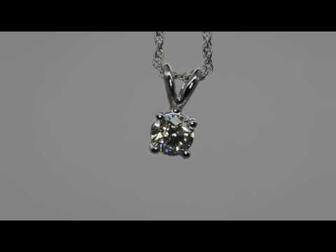 8R077E44 - White Gold Natural Diamond Pendant 0.71 Carat Round F VS2