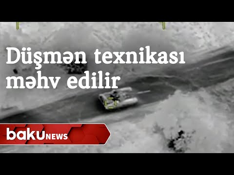 Düşmən texnikası məhv edilir - Baku TV