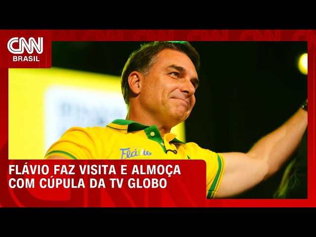 Flávio faz visita e almoça com cúpula da Globo antes de sabatina | CNN PRIME TIME