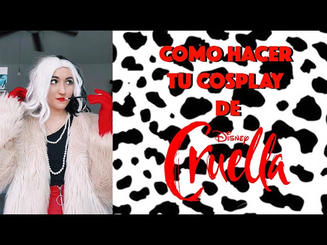 Vídeo relacionado con WZBBJuser Cruella Disfraz de Cruella Devil con capa, peluca negra y blanca, guantes, pendientes y collar, disfraz de carnaval para mujer, para carnaval, fiesta temática y cosplay